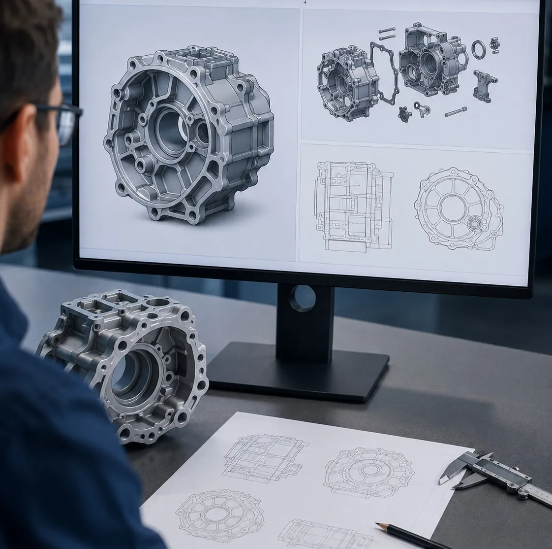 Parametrik CAD tasarımı ve üretim için hazırlanan parça ve montaj verileri.
